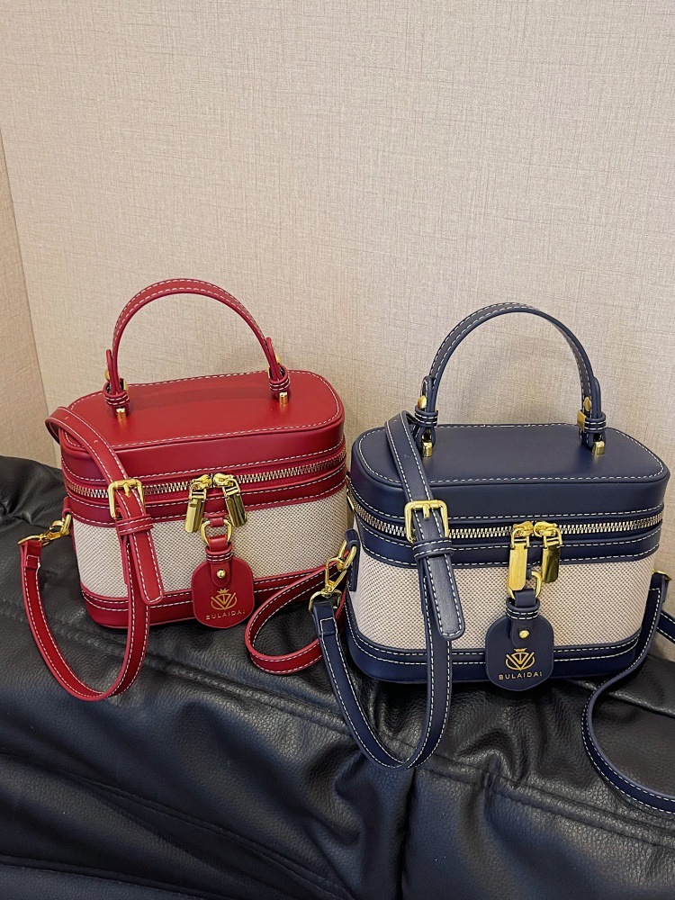 Xiaoxiangfeng caja de mano pequeña bolsa cuadrada damas nuevo retro cross-border color empalme universal mochila de hombro