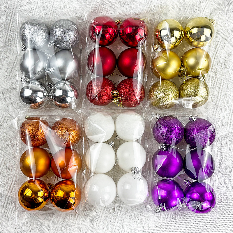 クリスマス装飾 4/6/8 センチメートルプラスチックカラー電気メッキクリスマスボールセットクリスマスツリーペンダントホリデーデコレーション|undefined