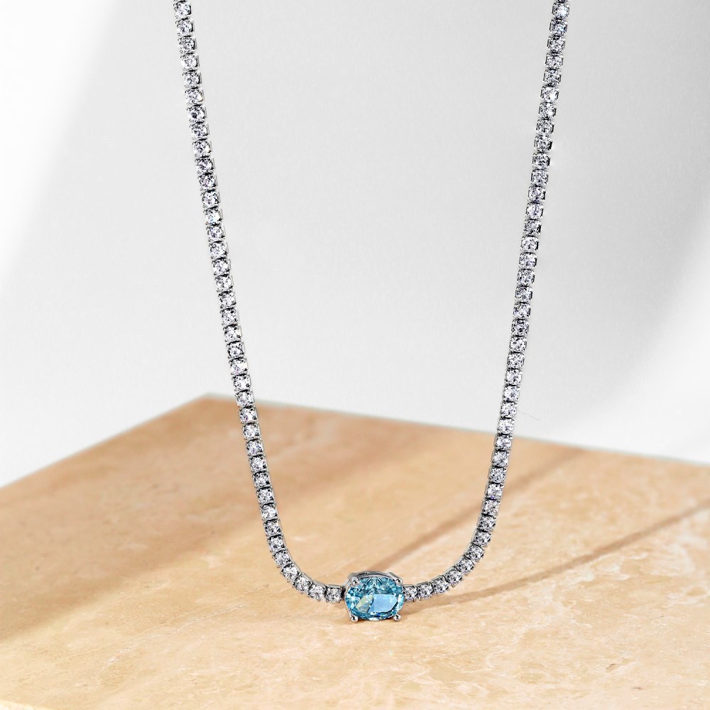 15g Weight Zircon, High Carbon Diamond Inlay Material Necklace Classification 925 sterling silver Chain Material 1 Piece Quantity Holiday, Tea Party Occasion 925 Sterling Silver Material Heart Shape, Rectangle Pattern Women's Gender Inlay Design Simple Style, Shiny Style 925 Sterling Silver Zircon High Carbon Diamond Inlay Heart Shape Rectangle Necklace 45