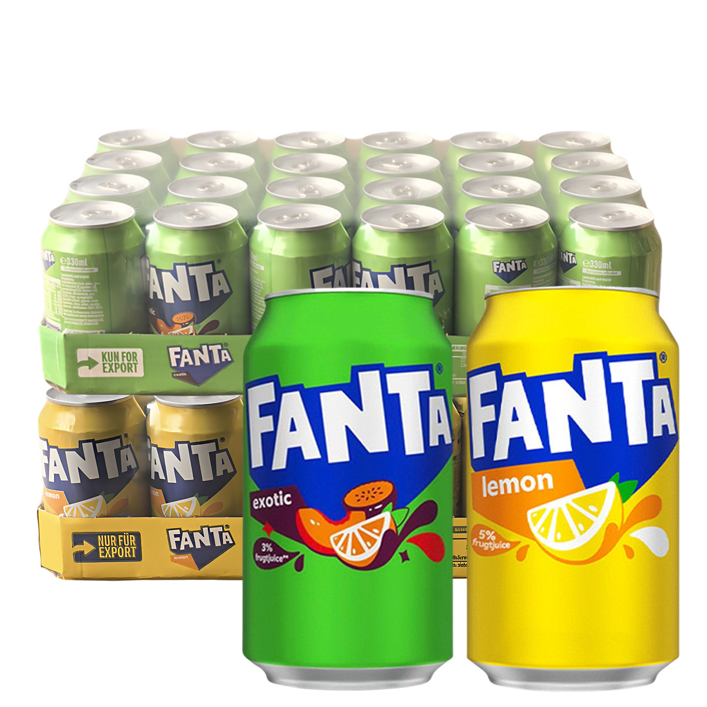 德国进口FANTA芬达热带水果味柠檬味碳酸汽水330ml夏日清凉