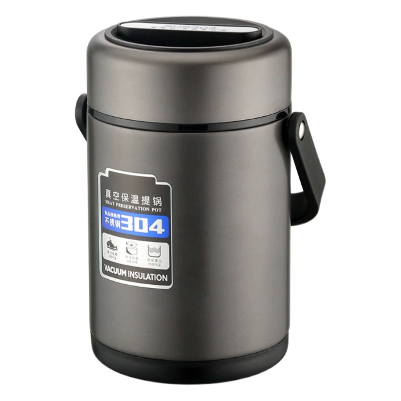 Вакуумный горшок из нержавеющей стали 304 Изоляционная бочка большой емкости Трехслойная многослойная коробка для бенто Взрослый студенческий изоляционный Ланч-бокс