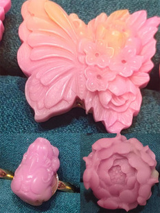 New artificial imitation salt source agate ring jade crafts carved ring colorful jade live supply wholesale