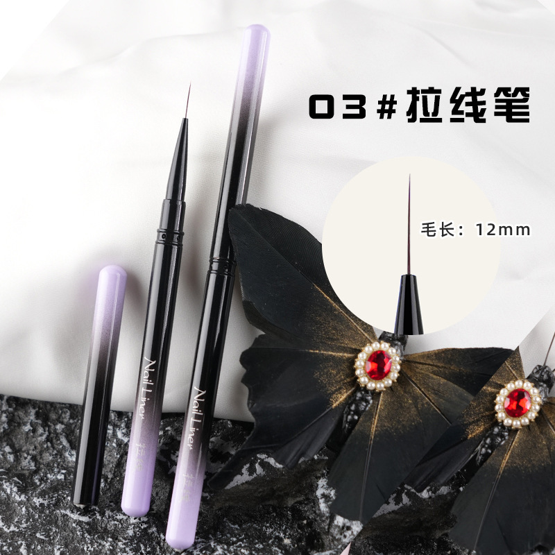 跨境金属杆美甲笔刷套装全套方圆光疗笔彩绘笔功能扫扫笔美甲工具|undefined