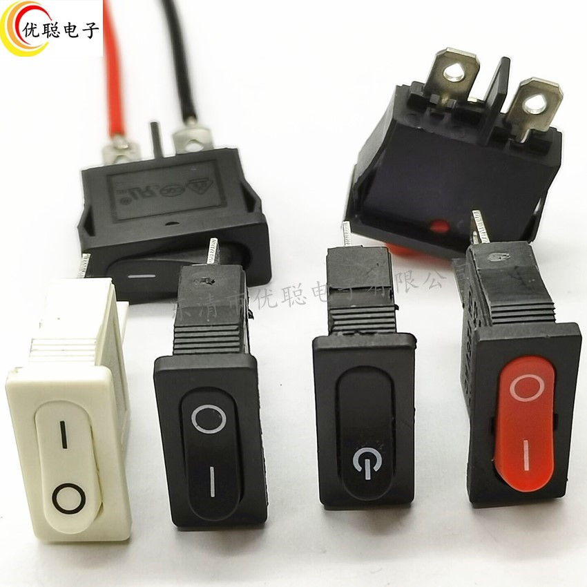 船型开关KCD1-110带线薄扁型2脚2档仪器仪表电源小开关9.5*21MM白