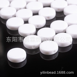 亚克力 散珠子6MM 7MM四方珠 4*7MM扁圆 空白 饰品配件