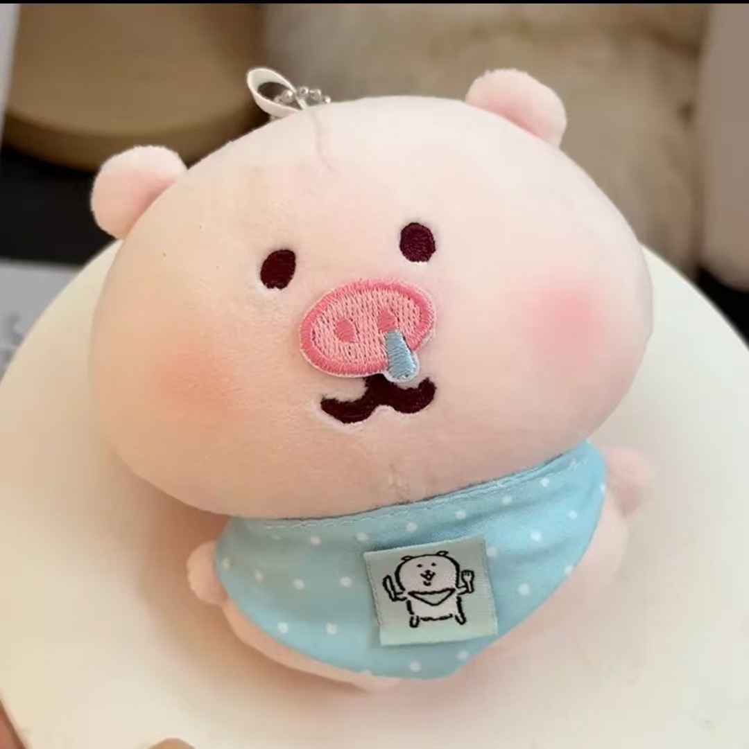 Fat and Chubby Self-Mocking Bear Lulu Bear Little Fat Pig Doll Plush Pendant Keychain Children's Gift Toy Wholesale