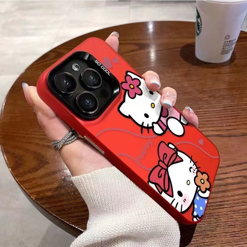 Hello Kitty, совместимый чехол для iPhone 15 Pro, матовый милый чехол, 14 Pro Max, 12
