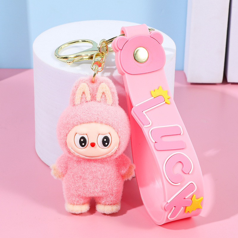 Labubu ラブブキーホルダー漫画出っ歯人形ランドセルペンダント車のキーチェーン小さなギフト卸売|undefined