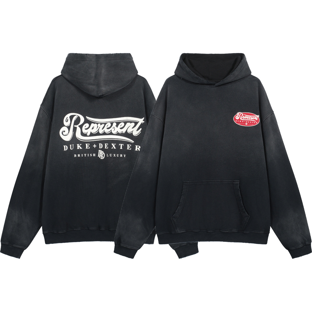 24 nuevo representante logotipo de letras Waffle empalme para hacer viejos hombres y mujeres sueltos sudaderas encapuchadas