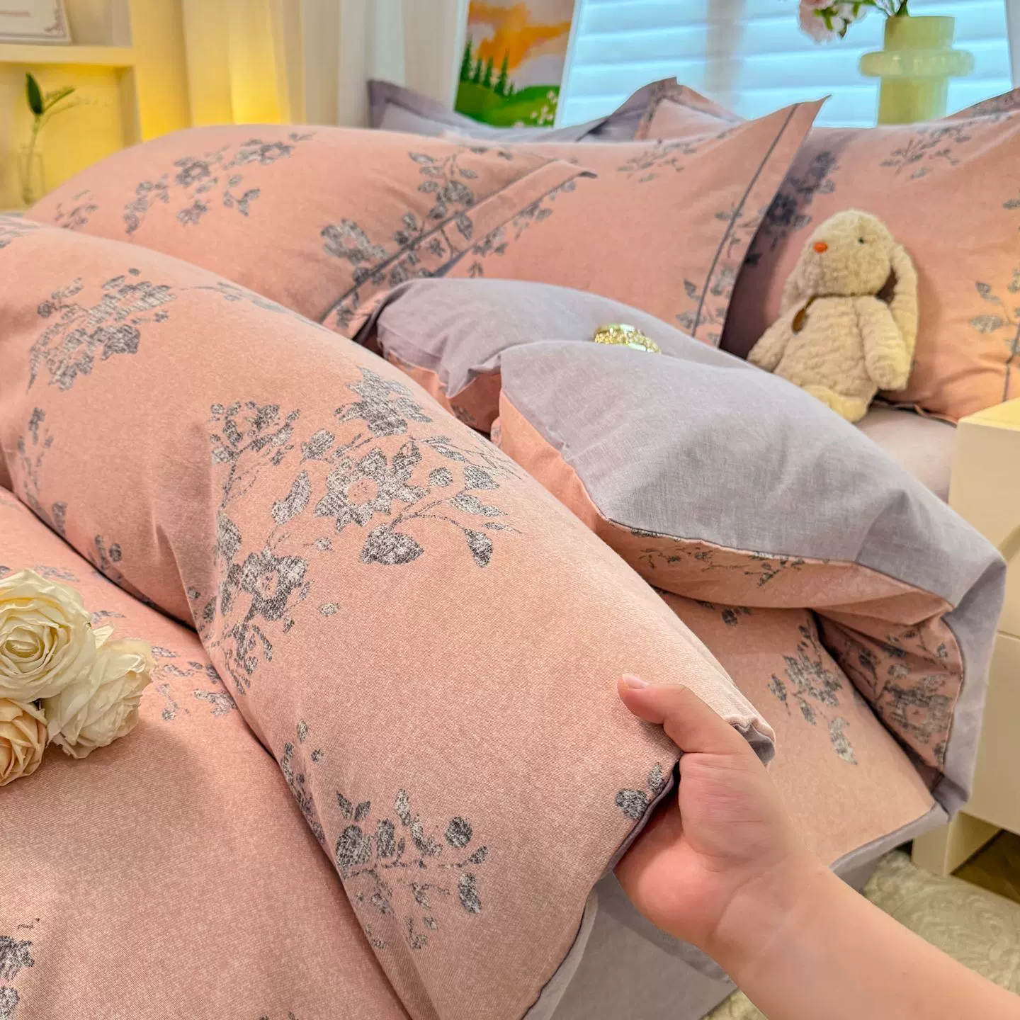 秋冬纯棉磨毛加厚保暖床上用品四件套全棉被套床笠床单三件套床品