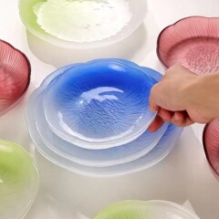 グラデーションフルーツ皿客間家庭用ガラス茶点茶数間食皿キャンディー軽食皿ケーキ菓子皿