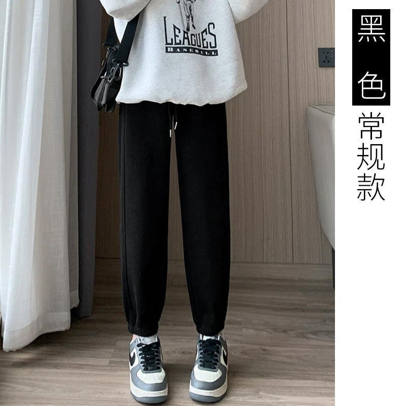 抽绳运动孕妇长裤秋冬季新款卫裤加绒外穿束脚裤子加厚宽松阔腿裤