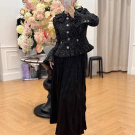 独特漂亮小香风外套女2025新款秋装法式洋气复古木耳边开衫短外套