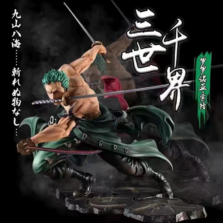 В наличии One Piece Thousand Worlds фигурка Зоро, трехмечник, соломенная шляпа, экипаж Луффи, аниме, двухмерная модель, оптовая продажа