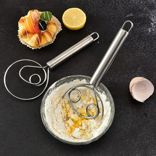 Household Mixer Stainless Steel Flour and Noodle Artifact Coil Manual Dough Flour Beater Pumping Stick Baking Tools