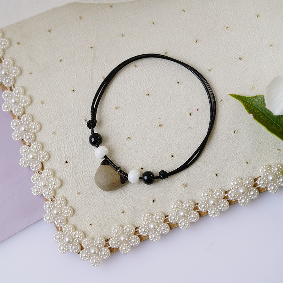 thumbnail image 1 of Pulsera de estudiante de perlas de cerámica novia mano decoración pareja escuela niños estudiante pulsera joyería femenina 133B arcilla uno, 1 of 2