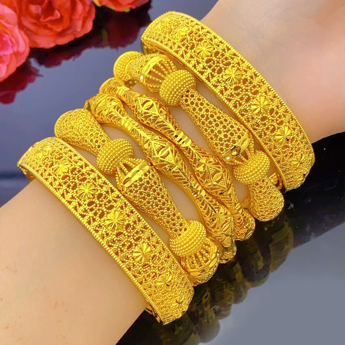 Bracelet, accessory, does not fade, 24 carat