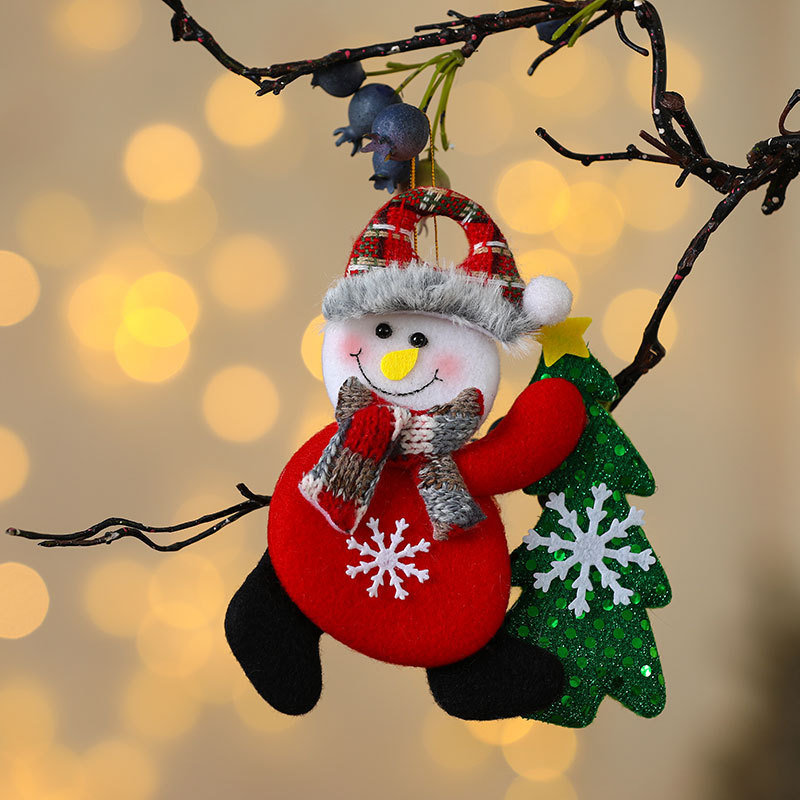 Decoraciones de Navidad anciano muñeco de nieve ciervo regalos de Navidad pequeño colgante muñeca de peluche colgante de árbol de Navidad suministros