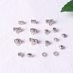 Manufacturer wholesale antique silver-plated zinc alloy T-shaped pendant small bracelet necklace spacer bead large hole bead accessory