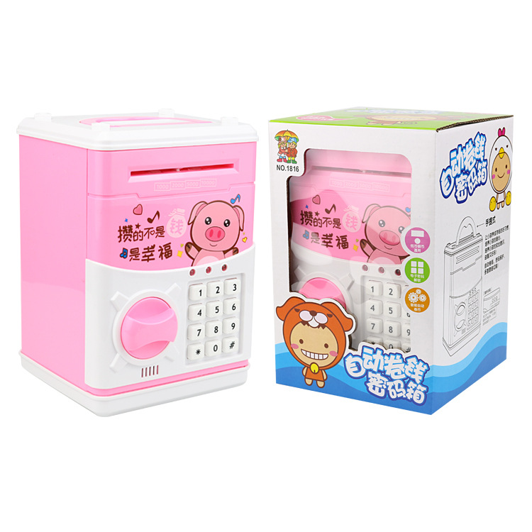 Hucha automática musical en forma de cajero ATM, caja fuerte eléctrica con clave, regalo creativo