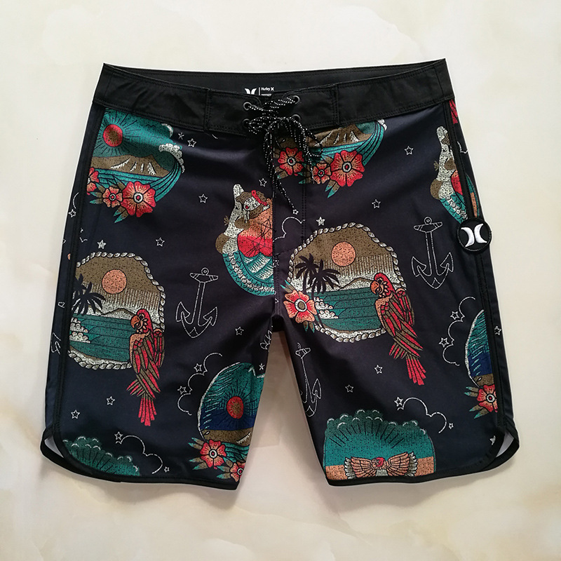 Hurley Casual Beach Men's Pants Elastic Quick-Drying Surfing Loose Breathable Casual Home Vacation Cross-Border Export Shorts