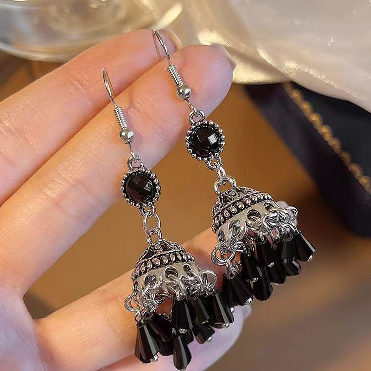 Ethnic Style Tassel Earrings for Women, Niche Unique Long Earrings, Xizang Style Earrings, Retro High-End National Style Earrings