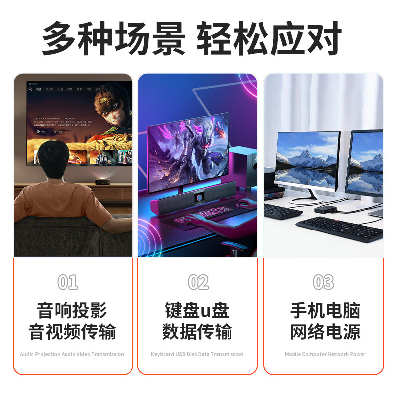HDMI オス-メス延長ケーブル、大型インターフェース、コンピューターヘッドセット、HDMI 高解像度ケーブル延長ケーブル、1080P 延長|undefined