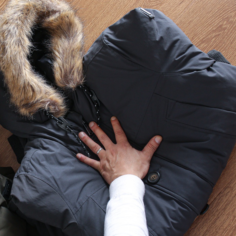 Parka d'hiver à capuche pour homme - Coupe-vent et imperméable, veste matelassée épaisse et chaude avec doublure polaire pour sports de plein air (vert armée)_voghion.com