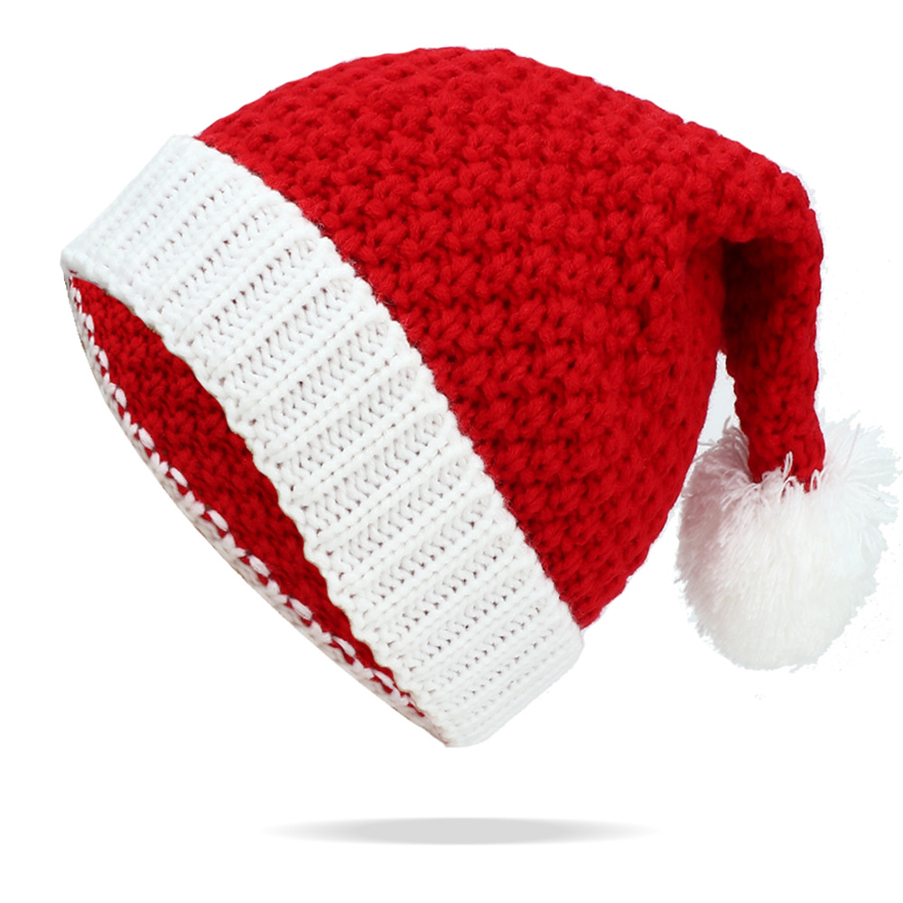 Fall Winter Men's and women's Santa knitted knitted hat Halloween creative gift knitted hat_voghion.com