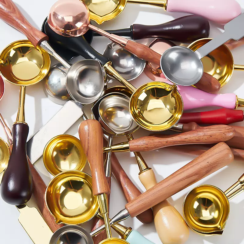 火漆不粘勺火漆印章融蜡防粘平底勺易清洁配合熔炉使用工具不粘勺