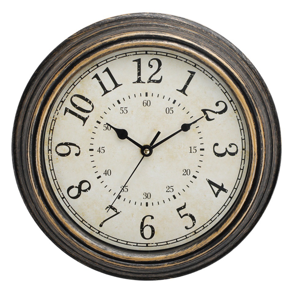 Reloj de pared prefabricado para sala de estar, estilo retro americano, reloj de cuarzo vintage, decoración de pared, reloj redondo silencioso, venta al por mayor
