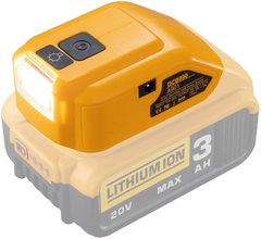 適用德偉14.4-18v鋰電USB+tyc帶DC口輸出DCB090LED充電工具燈