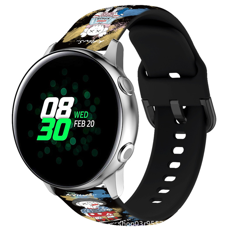 Suitable for Samsung Galaxy Watch, featuring silicone straps with printed cartoon and fashionable designs