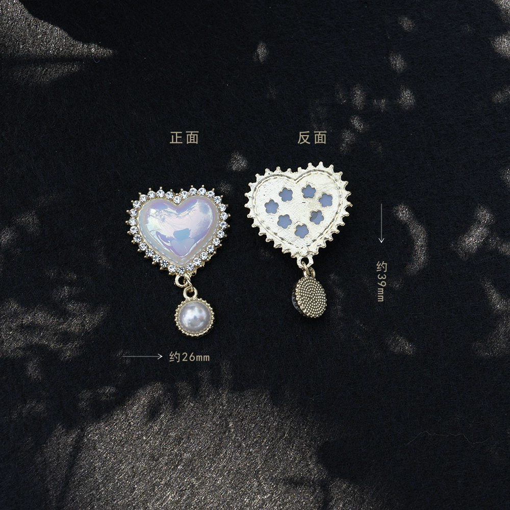 Metal accessory pearl, pendant with bow, DIY