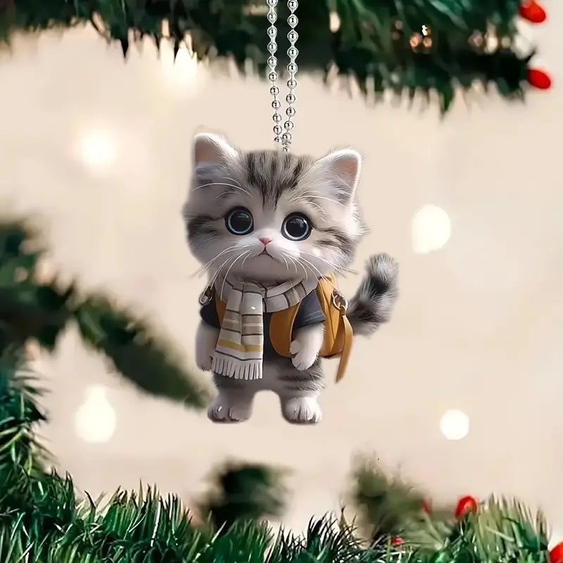 Nuevo transfronterizo lindo gato acrílico material plano accesorios de mochila para automóviles decoración del hogar