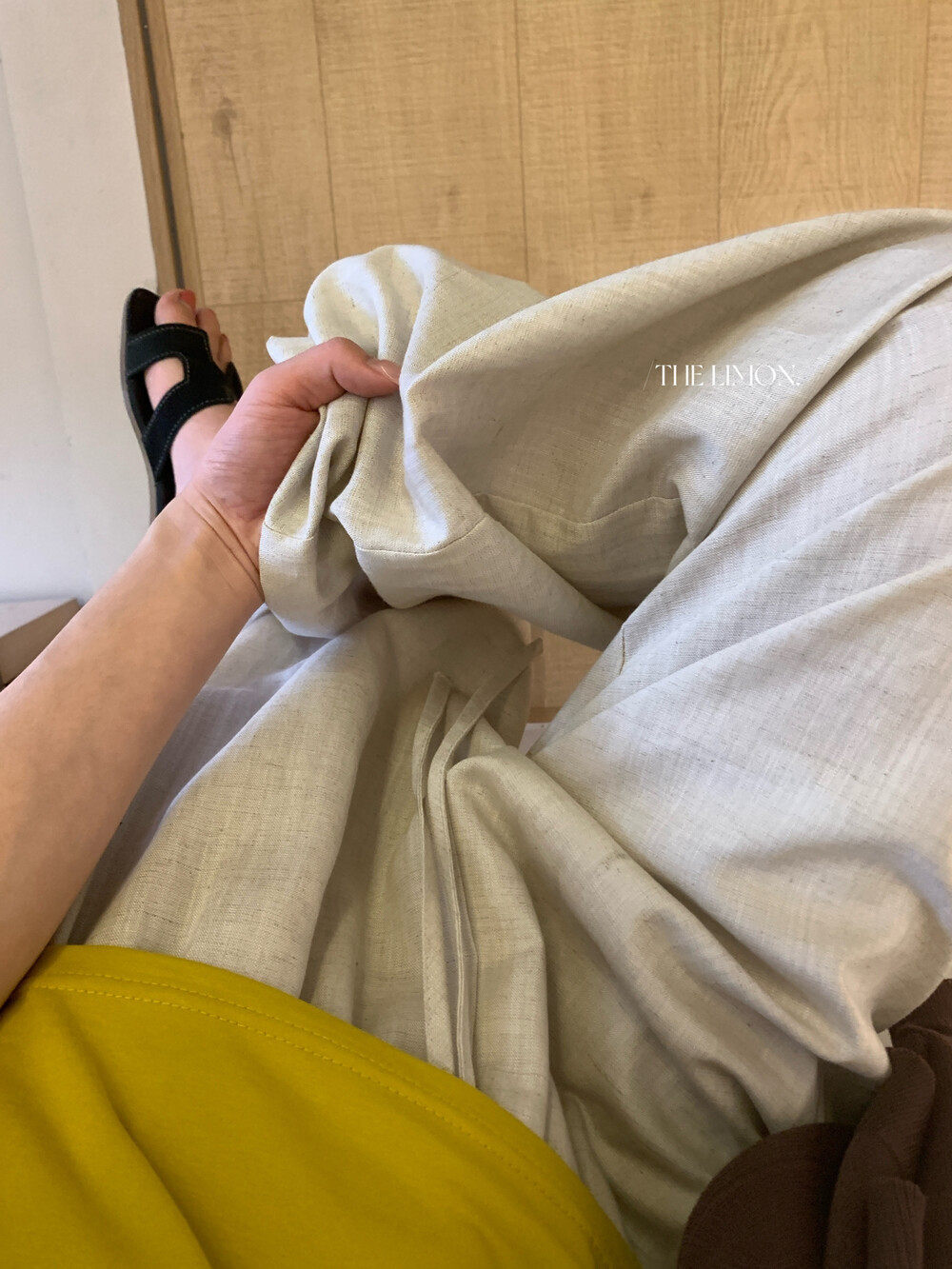 Quần culottes nữ ống rộng cạp cao vải linen phối lyocell mỏng nhẹ mùa hè — màu sắc, màu hồng, màu trắng, màu xám chi tiết 18