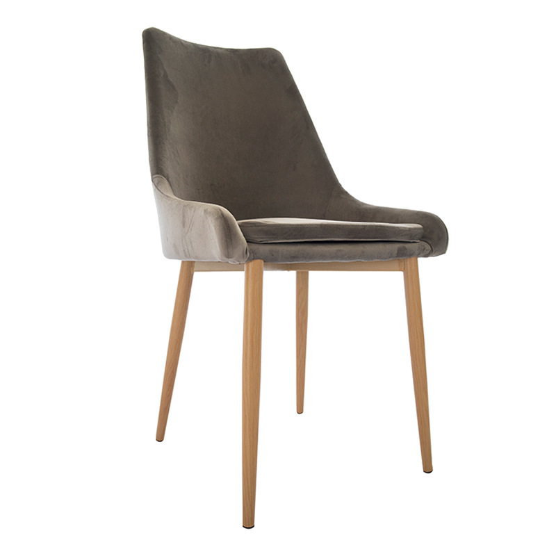 Silla de Comedor Estilo Italiano de Metal y Tela Giratoria para Restaurante