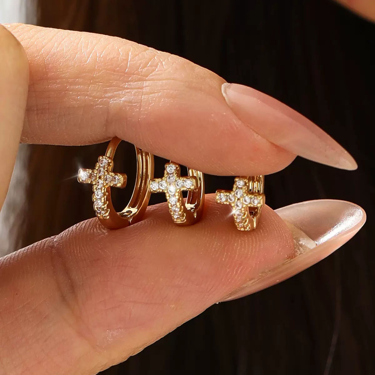 跨境热销超闪微镶锆石耳扣 时尚简约小耳骨耳环6件套耳饰厂家批发