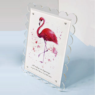 Acrylic Transparent Fan-Shaped Photo Frame with Magnet for Bedroom Desk Vertical and Horizontal Photo Display