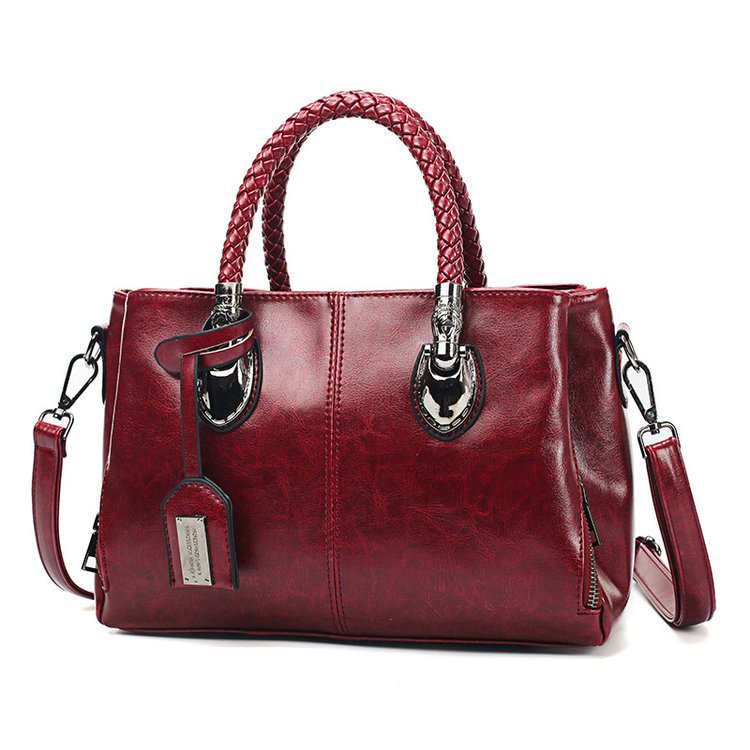 European and American retro women's bag trend, new cross-border hand-held shoulder crossbody bag made of oil wax leather for export, one piece, global consignment undefined