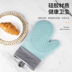 Oven silicone insulating gloves, anti-scalding and thickening, special kitchen baking, high temperature and heat resistant microwave oven, five fingers wholesale