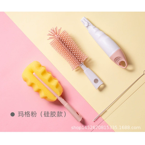 Silicone fuchsia bottle brush