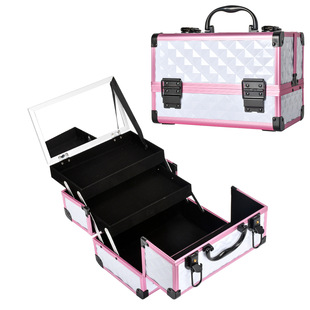 Aluminum alloy professional makeup artist makeup case tattoo beauty nail art large capacity portable portable beauty box wholesale