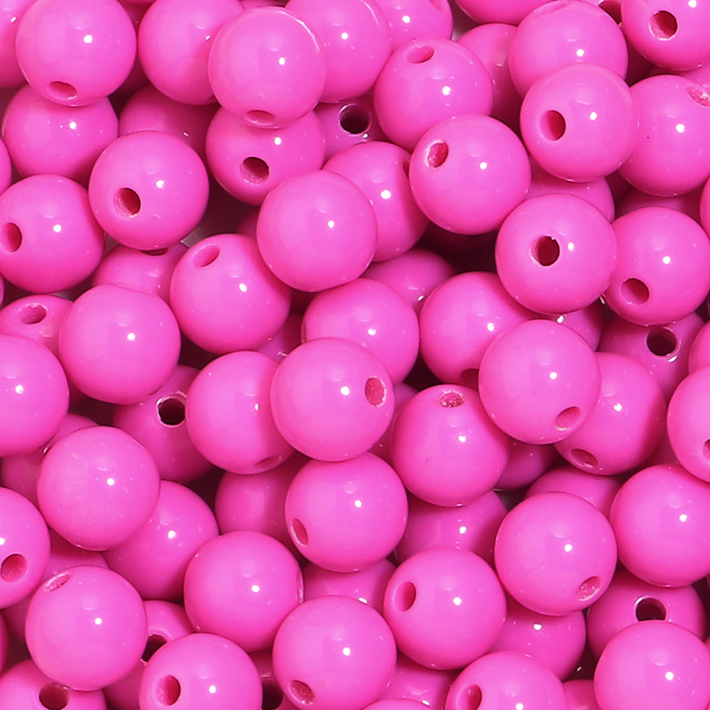 Cuentas redondas acrílicas de color sólido para Navidad, cuentas redondas de color sólido para joyería hecha a mano, accesorios de bricolaje, cuentas redondas de color sólido, cuentas sueltas.