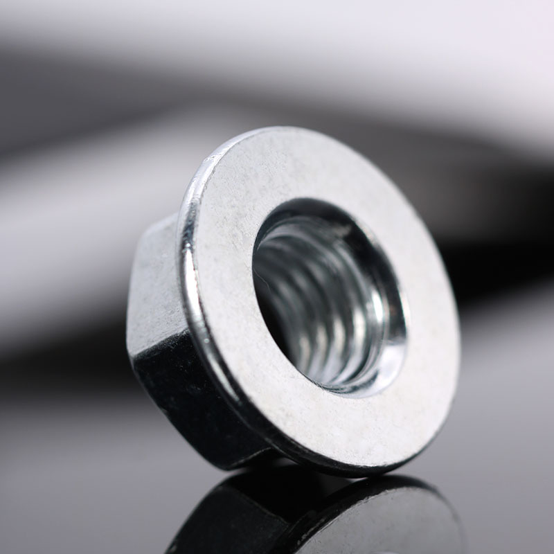 max碳钢平面法兰GB6177平底六角面螺母镀锌锁紧盘型现货防松锁紧