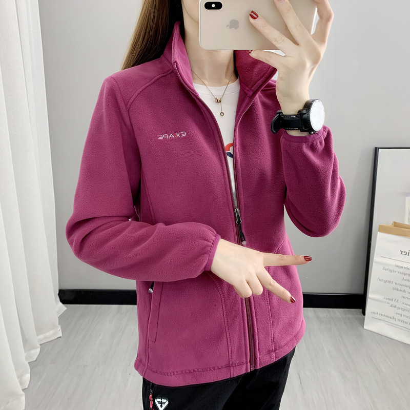 Vestido de terciopelo al aire libre otoño y invierno hombres y mujeres grueso agitado terciopelo vestir calentamiento cardigan chaqueta de terciopelo de doble cara