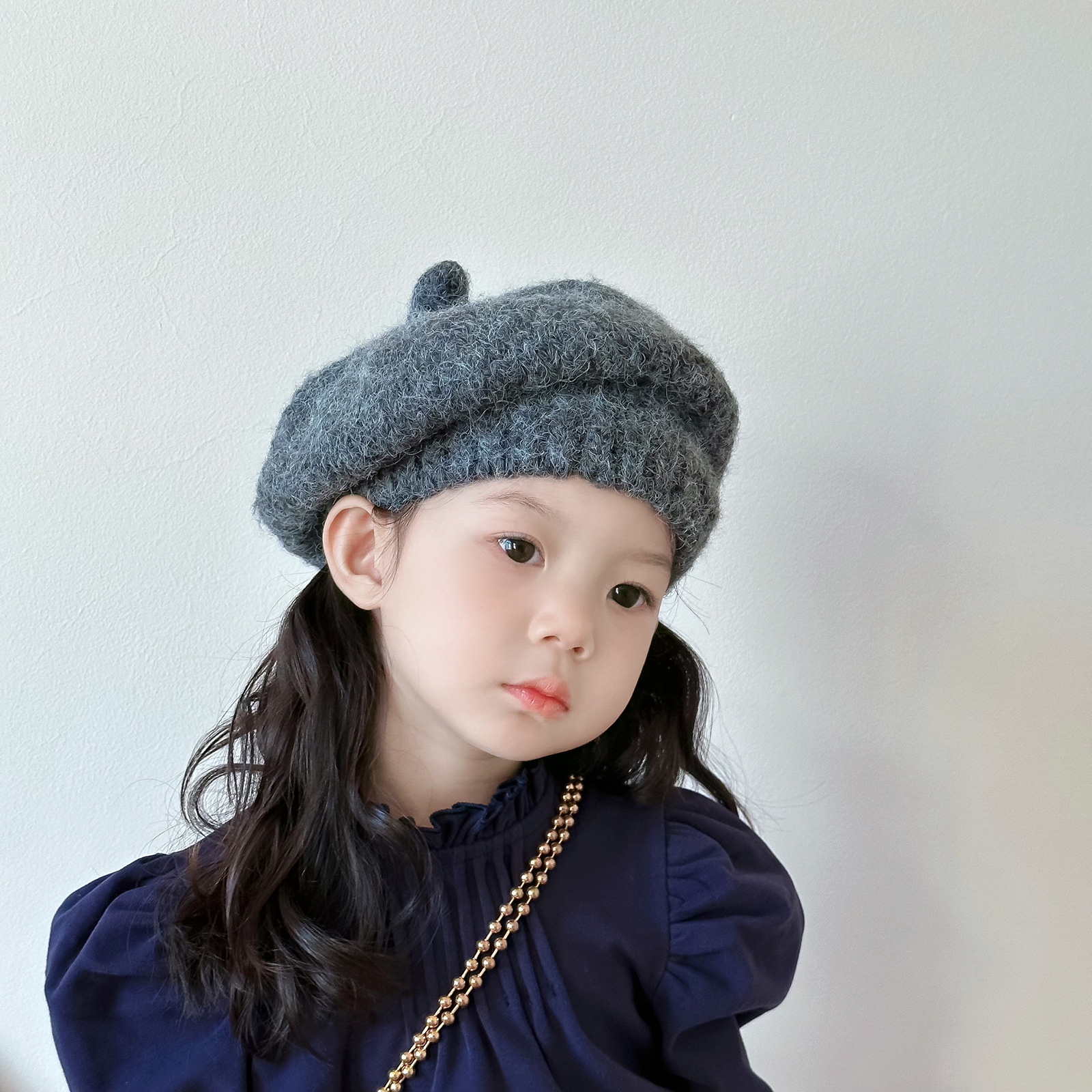 Unisex-Kindermützen Herbst/Winter Flut Unifarbene Künstlermützen Retro-Baskenmützen für Jungen und Mädchen_voghion.com