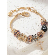 Ball Charm Bracelet Star Cross Charm Bracelet Leopard