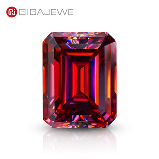 GIGAJEWE red emerald cut Mozan Diamond various specifications bare stone jewelry making wholesale