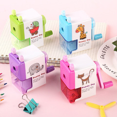 Creative labor-saving single-hole pencil sharpener cartoon pencil sharpener hand-cranked pencil sharpener boxed student stationery small prize wholesale